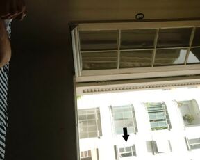 Curious neighbor watching me naked masturbating at open window