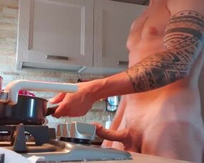 My wife films me masturbating in front of the stove