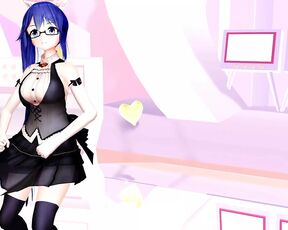 No me importa, Kagura Suzu - VTuber mmd Undress blue hair color edit smixix