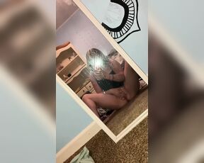 Horny lil slut plays with her pussy