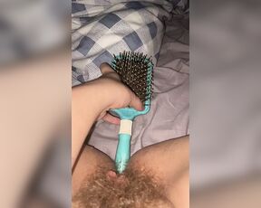 Pup303 with a hairbrush anal