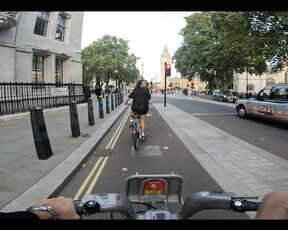 London Bike Ride in Mesh Outfit