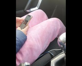 Step mom watching porn on her phone get fucked by step son in the car