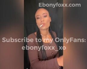 Ebony Foxx Sensually Smoking