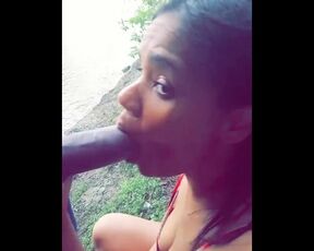 sucking black dick outside