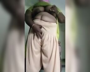 Indian aunty dress in the bedroom