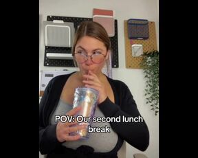 Big Titty Secretary gets naughty on a lunch break