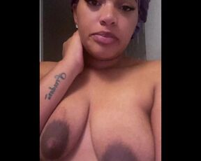 Pretty girl with pretty fat tits makes them bounce