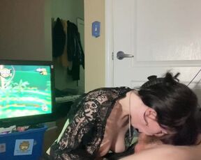 Edging his cock with my mouth and pussy, stopping when he dies in Super Monkey Ball